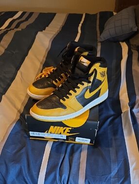 Nike Black and Yellow High-Top Sneakers